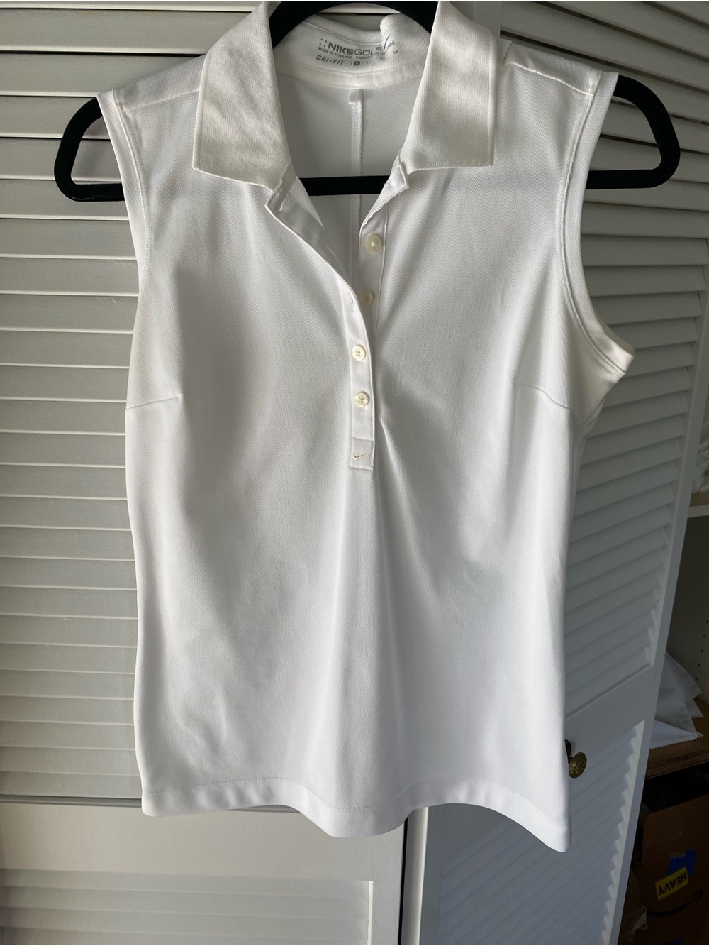Nike White Sleeveless Polo golf shirt